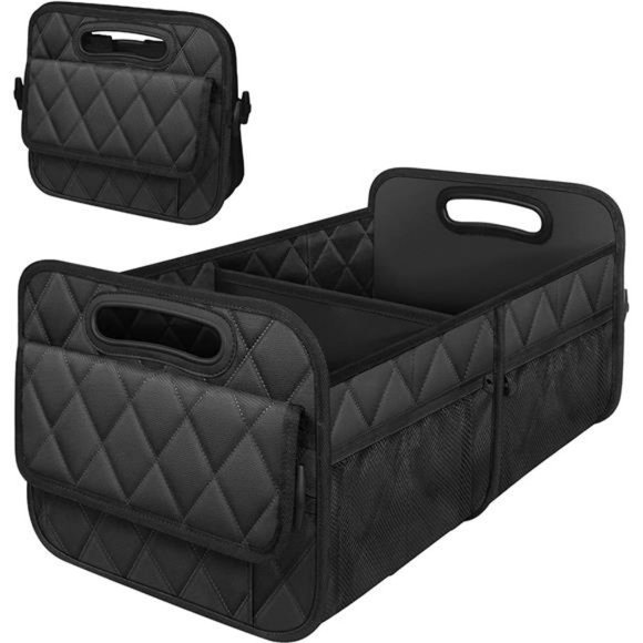 Car Trunk Organizer & Storage with 6 Big Pocket 50L Waterproof (Medium Black)